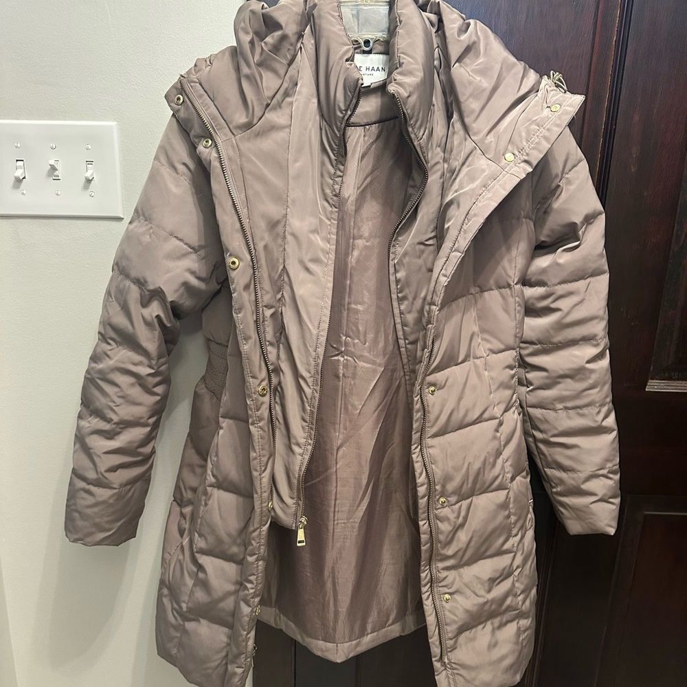 Cole Haan Tan Puffer Winter Women’s Jacket